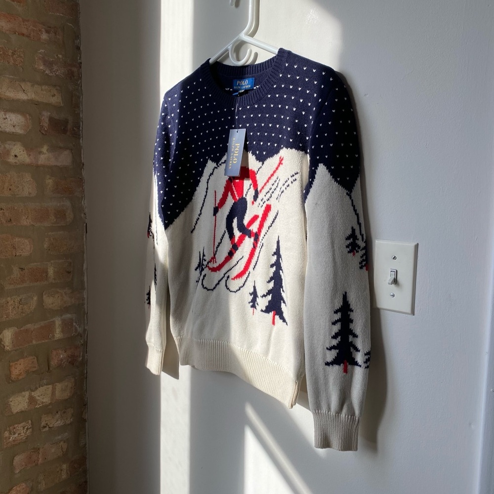 Polo Ralph Lauren Ski Print Sweater – Kids/Boys 14-16, Fits Women’s S/M - Picture 2 of 11